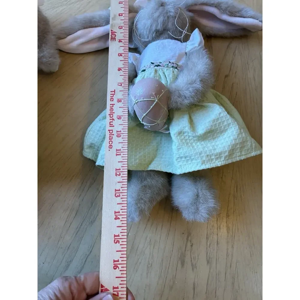 Vtg Bearington Collection Meg Egg Easter Bunny Rabbits Plush Twin Sister Lot 2